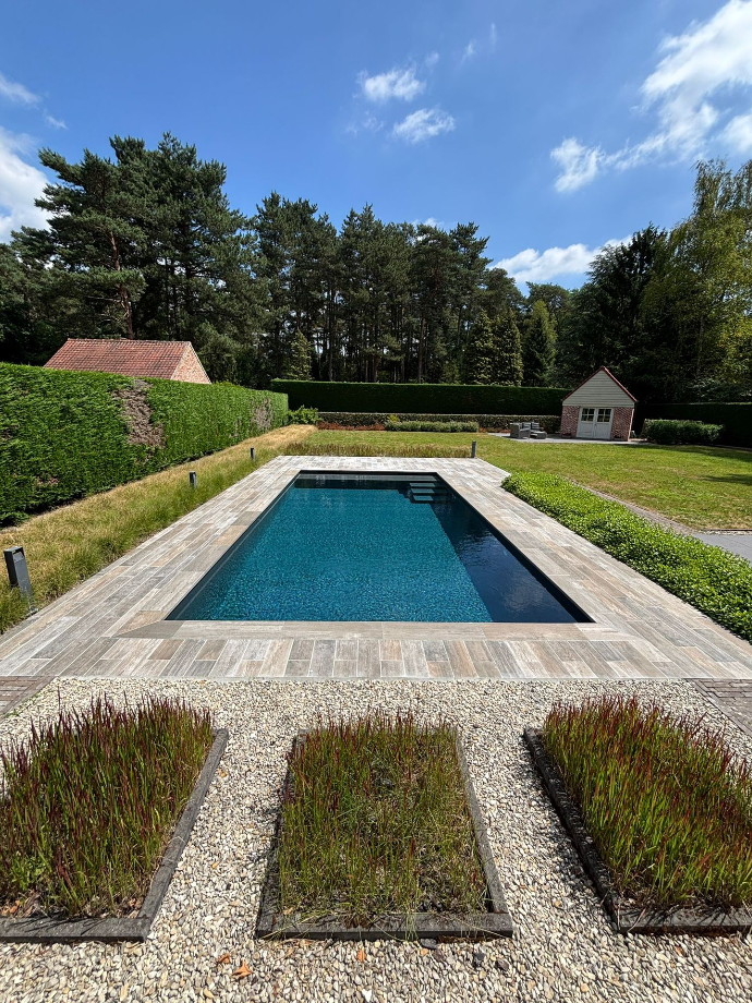 zwembad donker grijs polyester